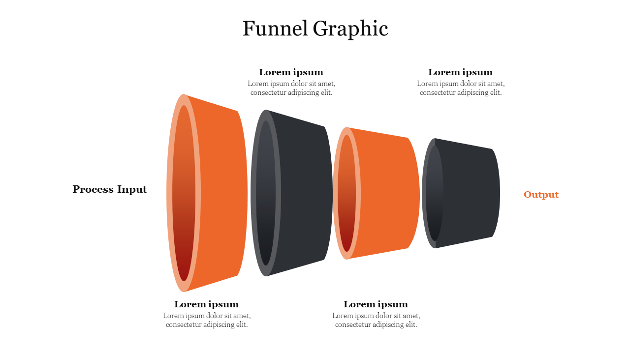 Funnel Graphic PowerPoint Presentation Template Slide